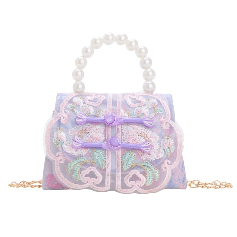 Bolsos infantiles de alto nivel, exquisitos antiguos, bolsos de cambio de niña, bolsos de mano de perlas de princesa, bolsos de almacenamiento