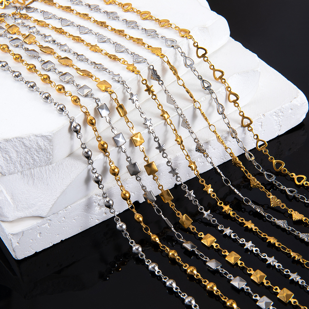 All Seasons Season 1 Piece 304 Stainless Steel DIY Ornament Accessories Chain Simple Style Geometric Heart Shape