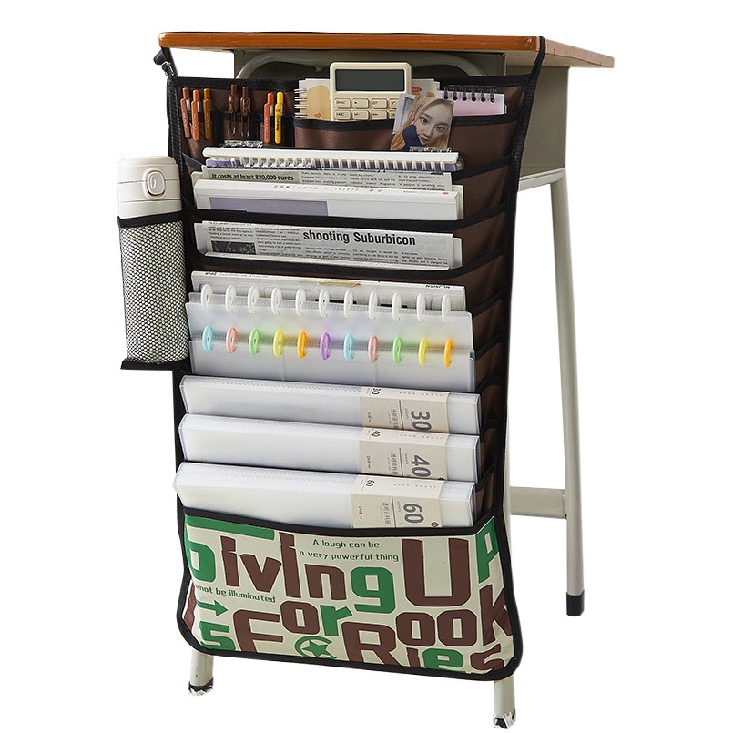 Futuro ilimitado de 11 capas colgando bolsa de libro escritorio artefacto bolsa de libro estudiante de almacenamiento de escritorio colgando bolsa de libro de gran capacidad bolsa colgante