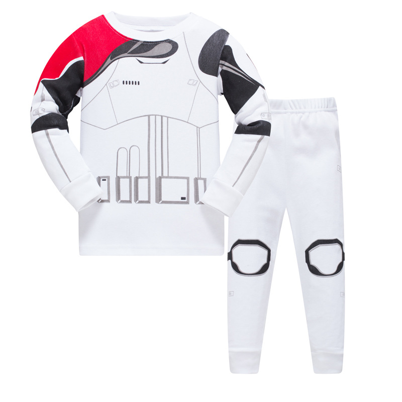 Pijamas para niños baby3-8 pijamas para niños de algodón con rosca de manga larga ropa para el hogar ropa de aire acondicionado entrega de una sola pieza y (mano entera)