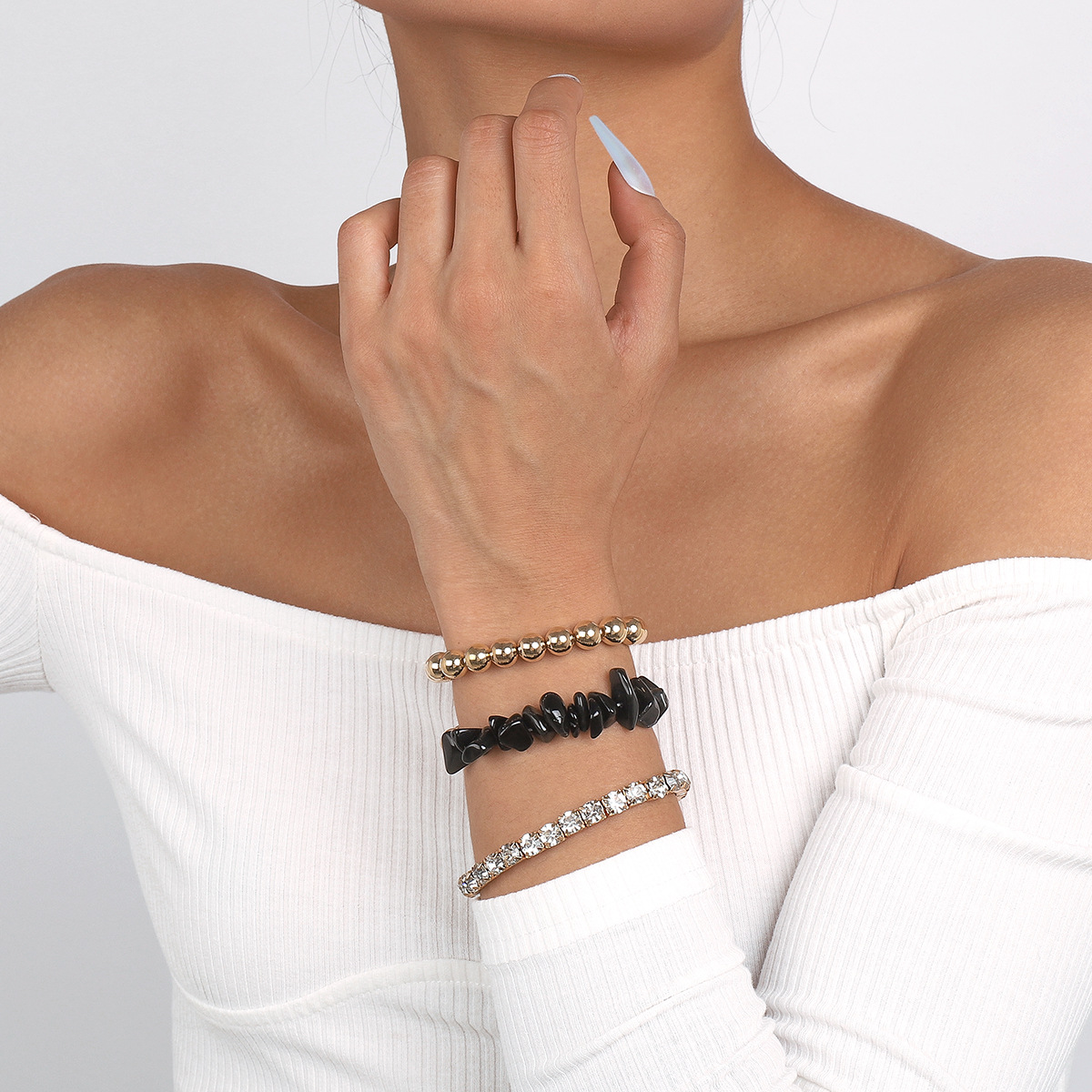 Fashion Geometric Alloy Rhinestones Womenu0027S Bracelets