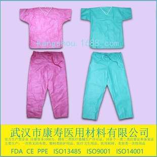 Sms Hand Washing Clothes Non-Woven Patient Clothes Upper and Lower Split Suit Short-Sleeved T-Shirt Pants Brush Hand Clothes Ce Fda