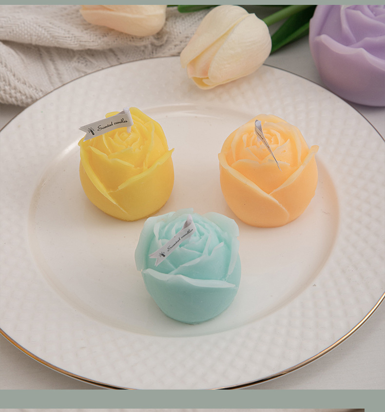 Simple Style Flower Paraffin Scented Candle display picture 5