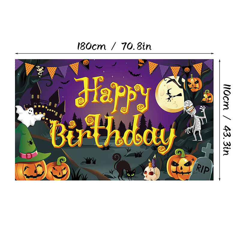 クロスボーダーアマゾンホームプリントハロウィン背景布高精細印刷雰囲気装飾背景布ポリエステル|undefined