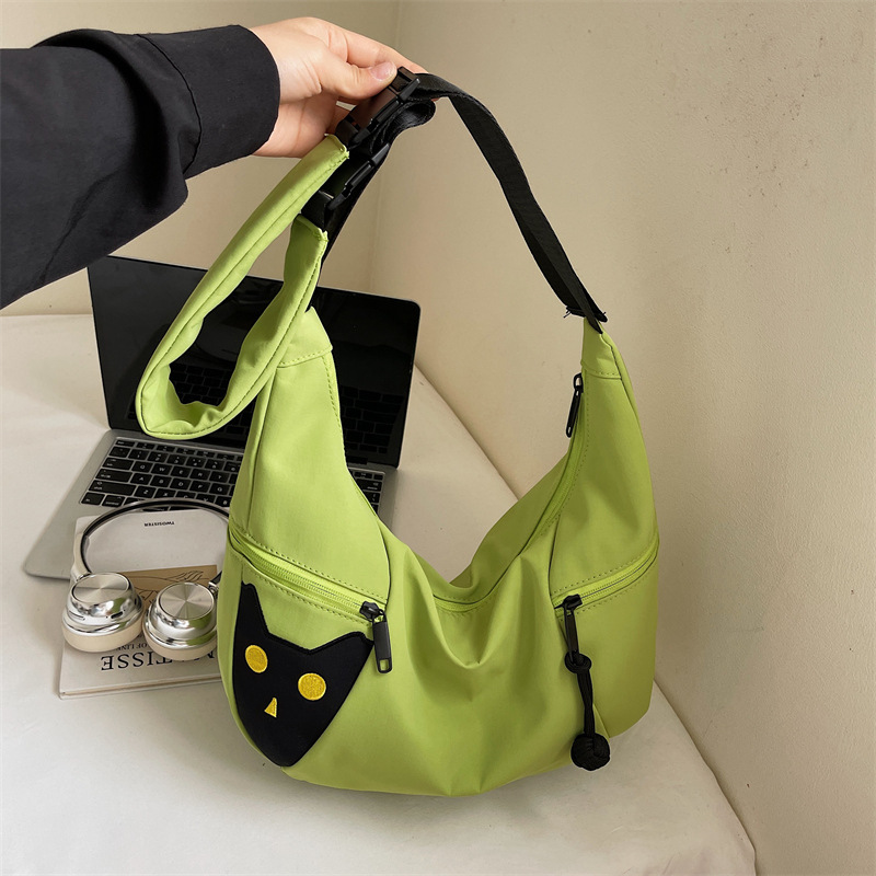 Oxford Cloth Women 2025 New Fashion Single Shoulder Large Capacity Crossbody For Class And Commute Dumpling Bag_voghion.com