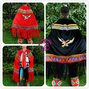 Erwa Golden Velvet Big Eagle Cloak Yi Men's Cloak Torch Festival Folk Dance Felt Cloak