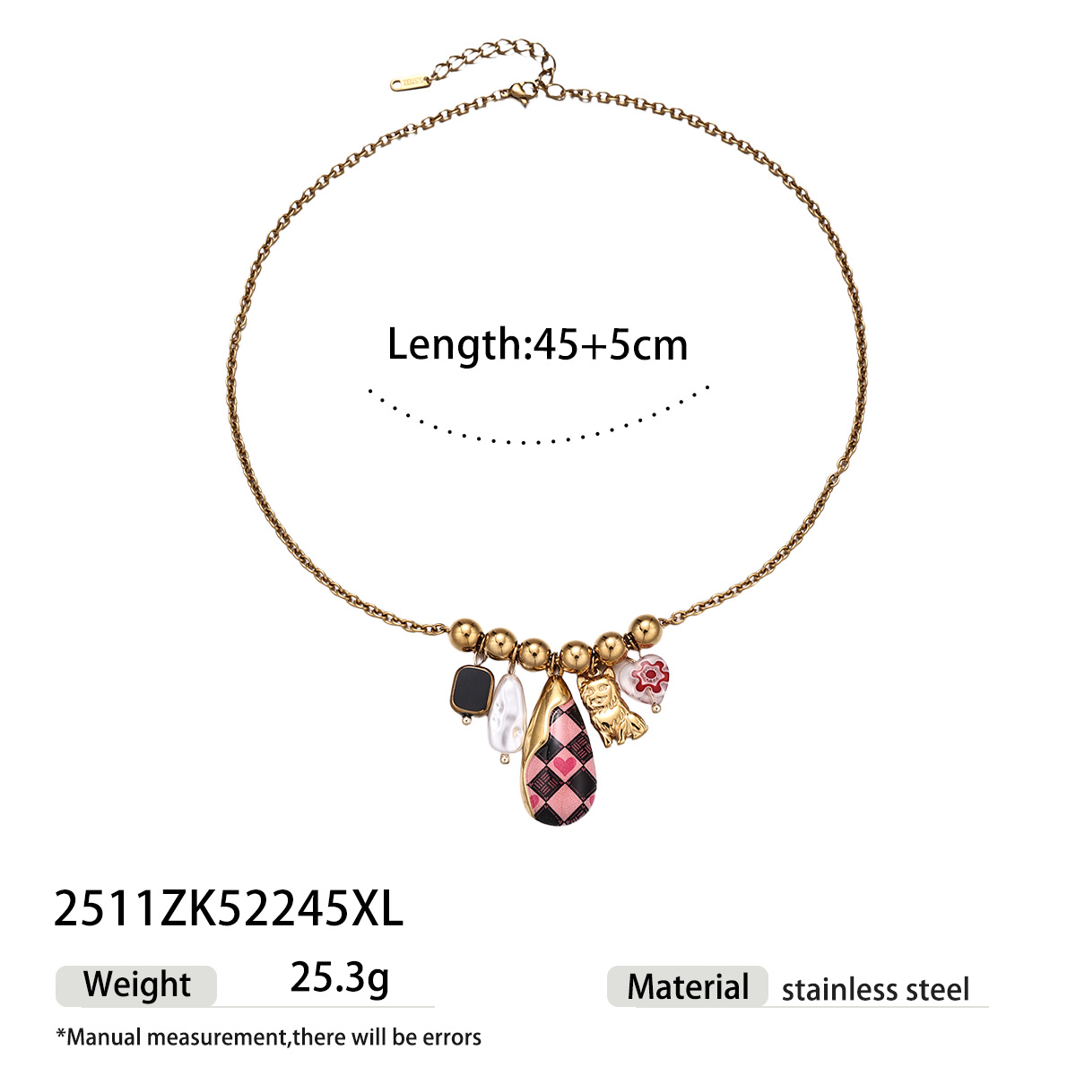 Collar de acero inoxidable TENA Europa y América lujo ligero nicho de moda universal cadena de clavícula colgante de aceite hecha a mano joyerías de acero