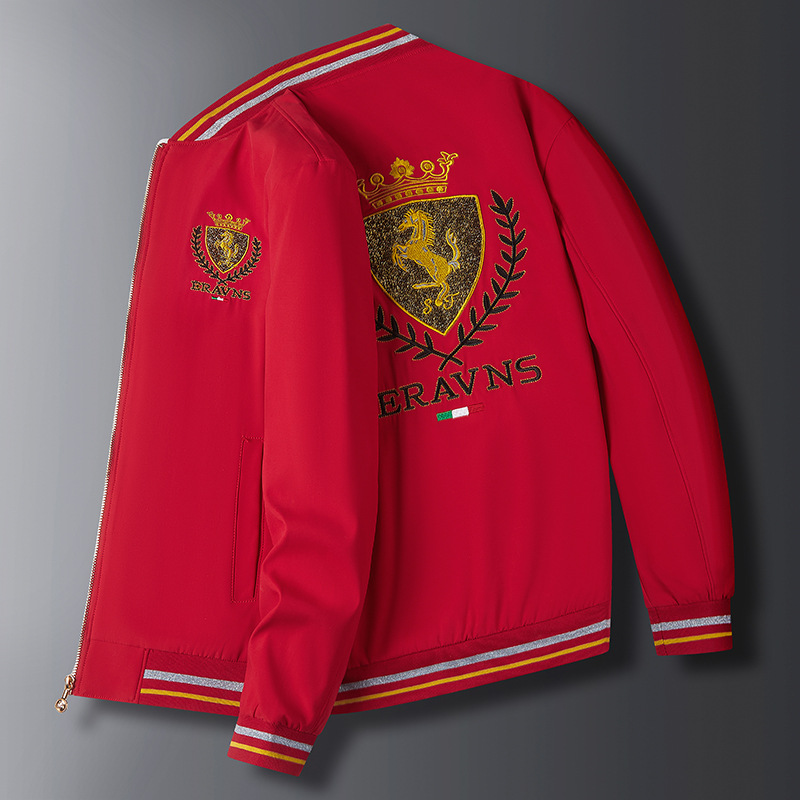Spring and Autumn Embroidered Jacket Men's Trendy Brand Youth Handsome Trend INS Baseball Suit Slim Fit Coat_voghion.com