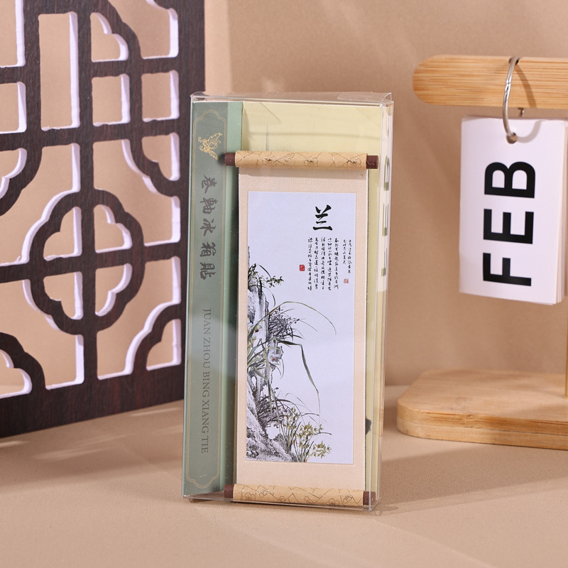国風梅蘭竹菊の巻物の冷蔵庫は木の国風文を貼って冷蔵庫を作ります。|undefined