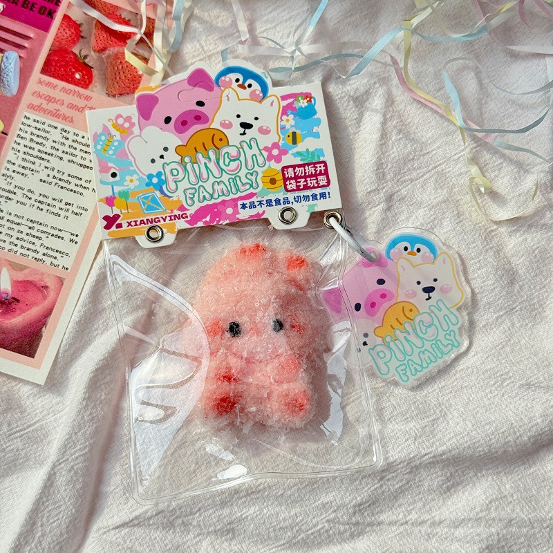 실리콘 틸티드 헤드 토끼 핀치(카드 헤드 걸이 링 + 아크릴 사인)