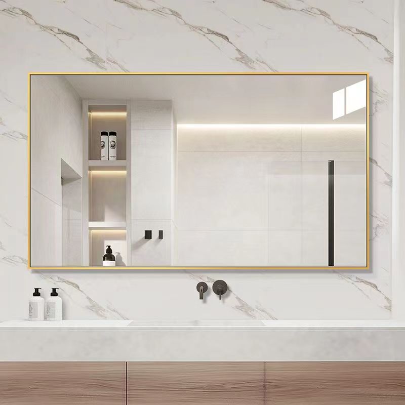 Bathroom Mirror Wall-Mounted Bathroom Mirror Without Punching Hd Bathroom Mirror with Frame Vanity Toilet Mirror Bathroom Mirror Wall-Mounted Bathroom Mirror Without Punching Hd Bathroom Mirror with Frame Vanity Toilet Mirror