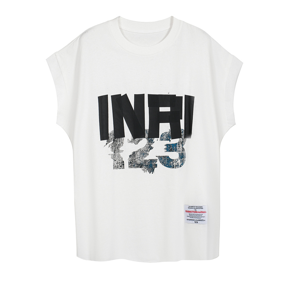 FEAR OF GOD × RRR123 letras imprimidas irregulares debajo del hombro de hombro suelto camiseta de manga corta