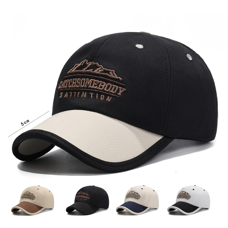 New Style Soft-Top Short-Brim Casual Lettered Breathable Baseball Cap for Men and Women, Color-Blocked Peaked Cap, All-Season Outdoor Sun Hat New Style Soft-Top Short-Brim Casual Lettered Breathable Baseball Cap for Men and Women, Color-Blocked Peaked Cap, All-Season Outdoor Sun Hat