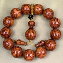 海南黄花梨木质品手串鬼脸对眼1.8文玩佛珠男女串珠海黄饰品手链