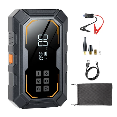 Cross-Border Car Emergency Starting Power Supply, Air Pump, All-In-One Machine with Power Bank, Car Air Pump (Hava nasosu) - n9-start-power-air-pump-all-in-one-machine-smart-battery-clip