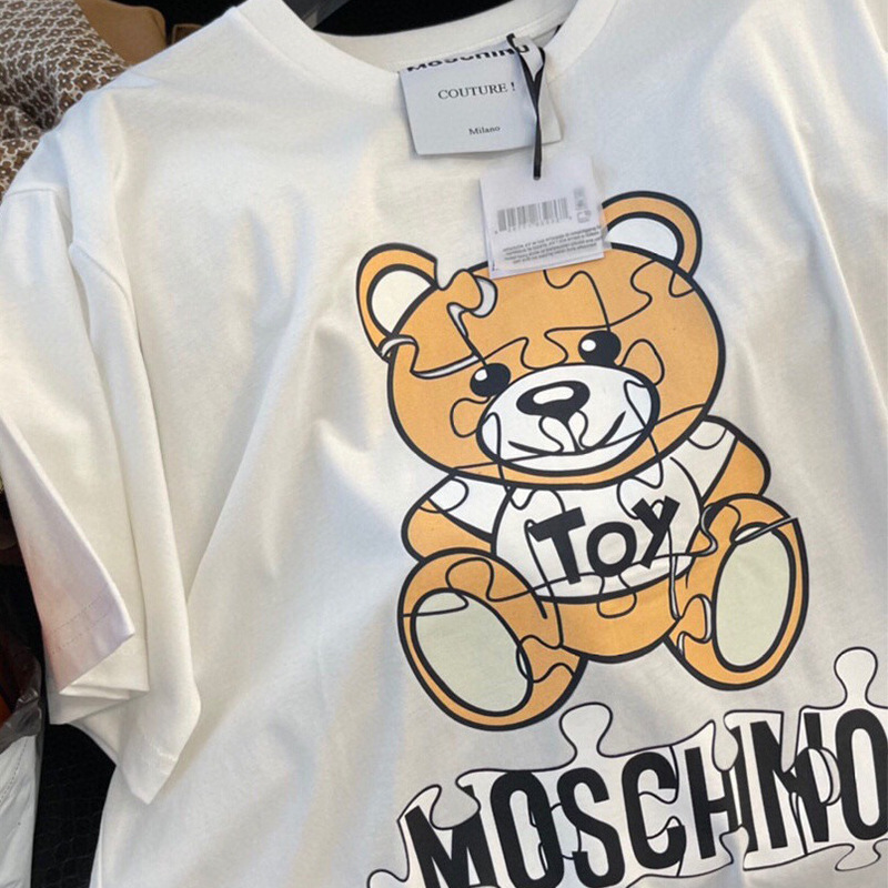 クロスボーダーヨーロッパとアメリカのトレンドブランド春夏新作ラウンドネックプルオーバー親子ベアTシャツ半袖カップルスタイル|undefined