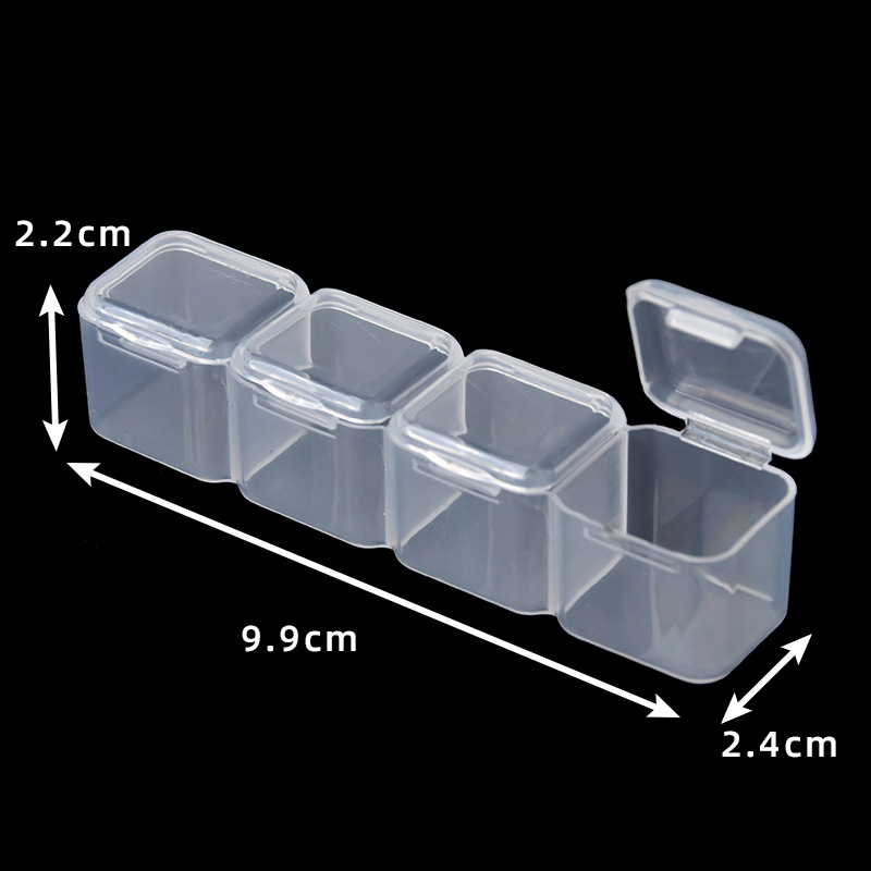 56 rejilla transparente PP caja de piezas de uñas 28 cosas pequeñas caja de plástico caja de almacenamiento con tapa caja de piezas de rejilla al por mayor