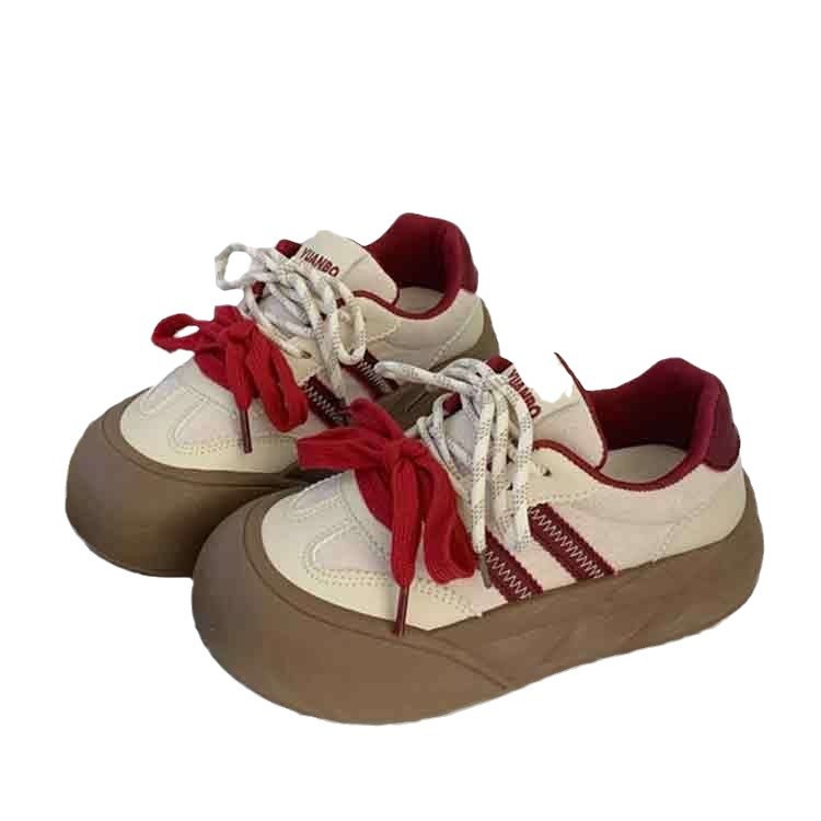 Zapatos de pan de primavera y otoño de entrenamiento de mujeres 2024 nuevos zapatos deportivos casuales de altura