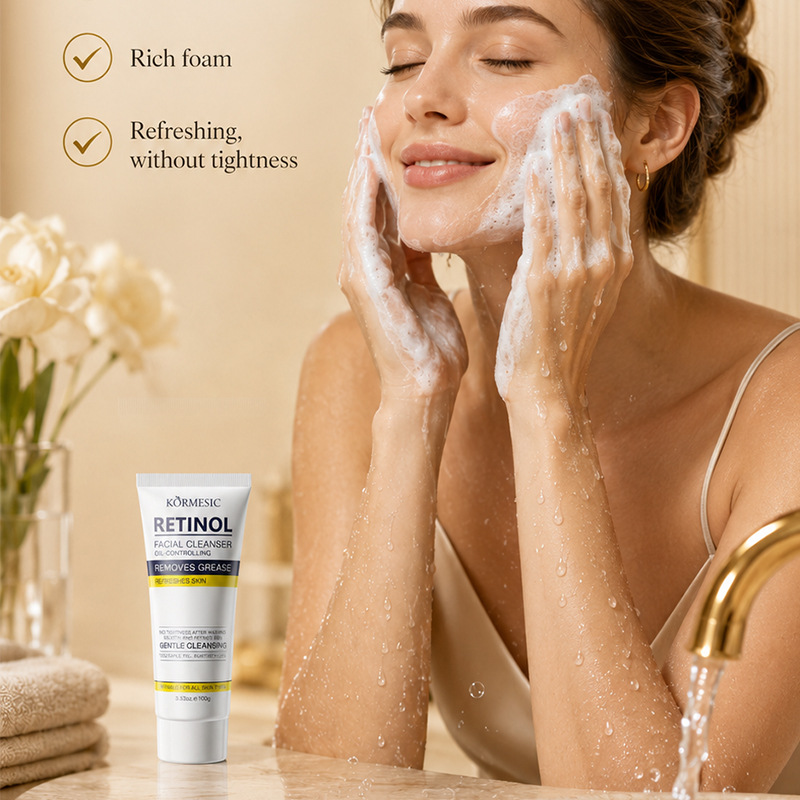 Inglés completo KORMESIC retinol control de aceite limpiador facial limpiador facial hidratante comercio exterior transfronterizo