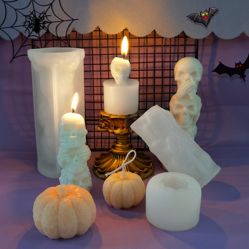 Sanxin Halloween Horror Skull Silicone Ghost Pumpkin Aromatherapy Candle Plaster Ornament Mold