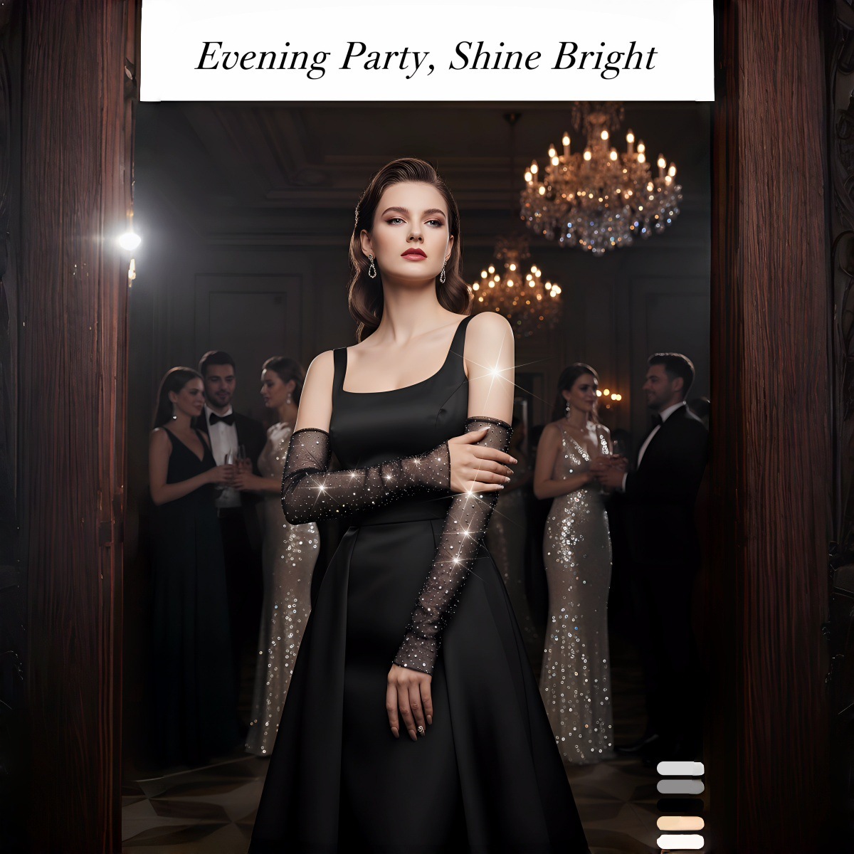 New European and American cross-border fashion lace rhinestone arm sleeves, elegant and ladylike, lightweight and shiny, suitable for balls, extending past the elbow