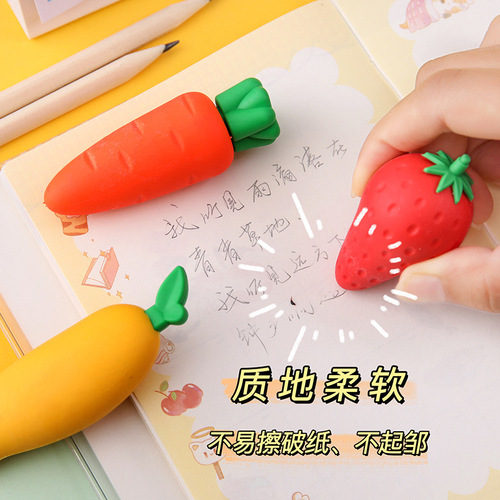 Creative internet celebrity student fruit eraser children's large exam art painting eraser error correction pencil eraser wholesale