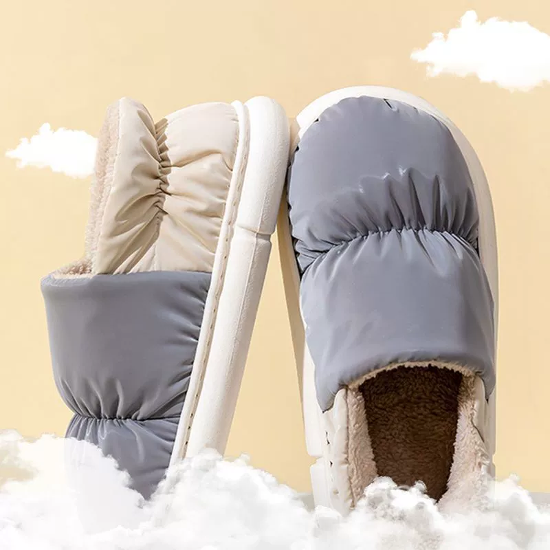 Новый стиль, хлопковые тапочки на ощупь, женские зимние Флисовые Тапочки, домашняя утолщенная теплая легкая Послеродовая хлопковая обувь для пар