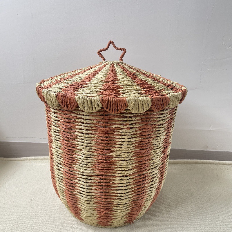 Ins北欧風手編み風床置き収納かご籐編みテーブル編みバスケット家庭用玩具スナック雑多|undefined