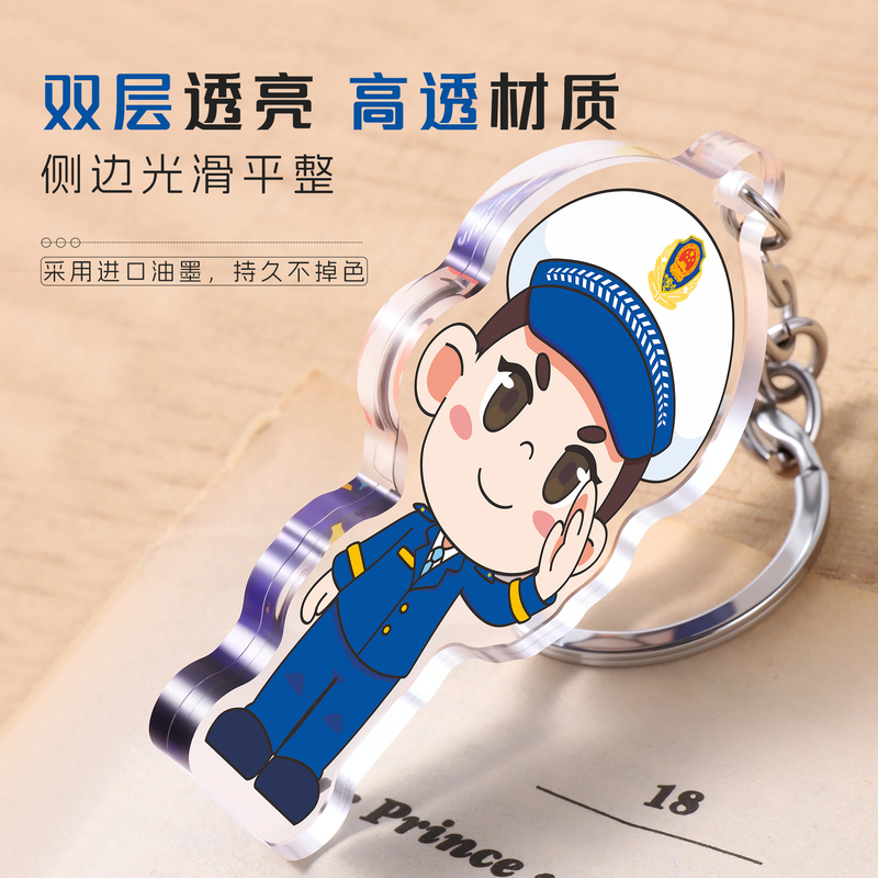 Transparent Acrylic Keychain with Custom Logo, School Emblem, Corporate Promotional Keychain, Acrylic Anime Standee Custom-Made
