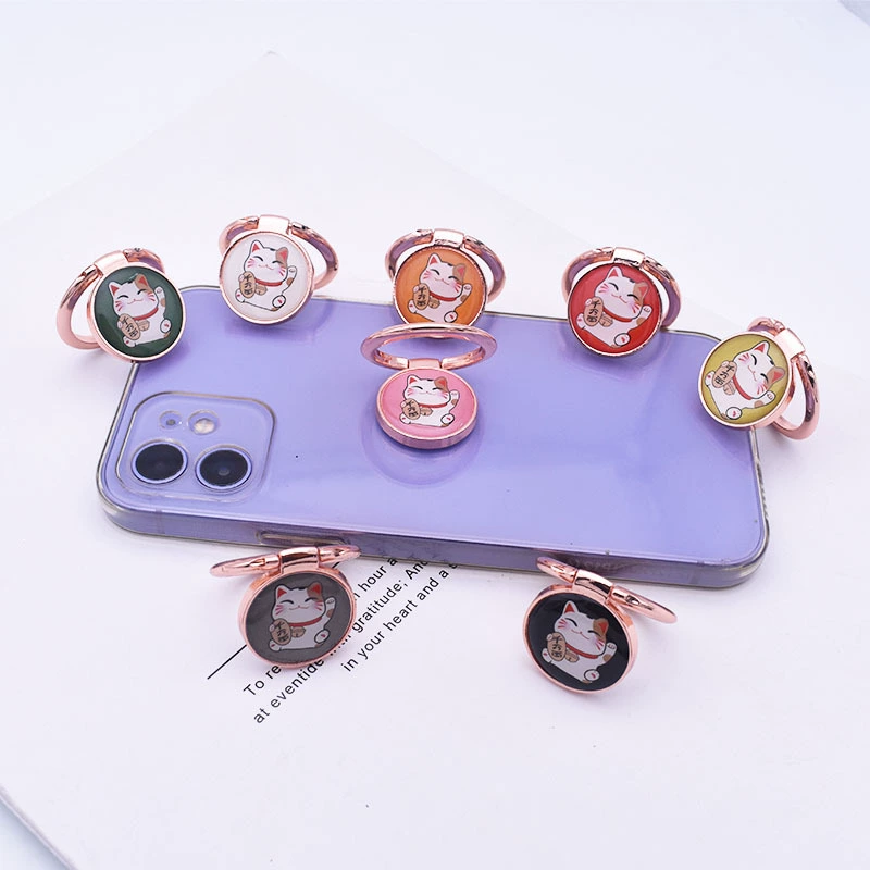 Мультяшный кот мобильный телефон кронштейн кольцо кронштейн креативный ленивый новый металлический 360 вращающийся мобильный телефон настольный кронштейн