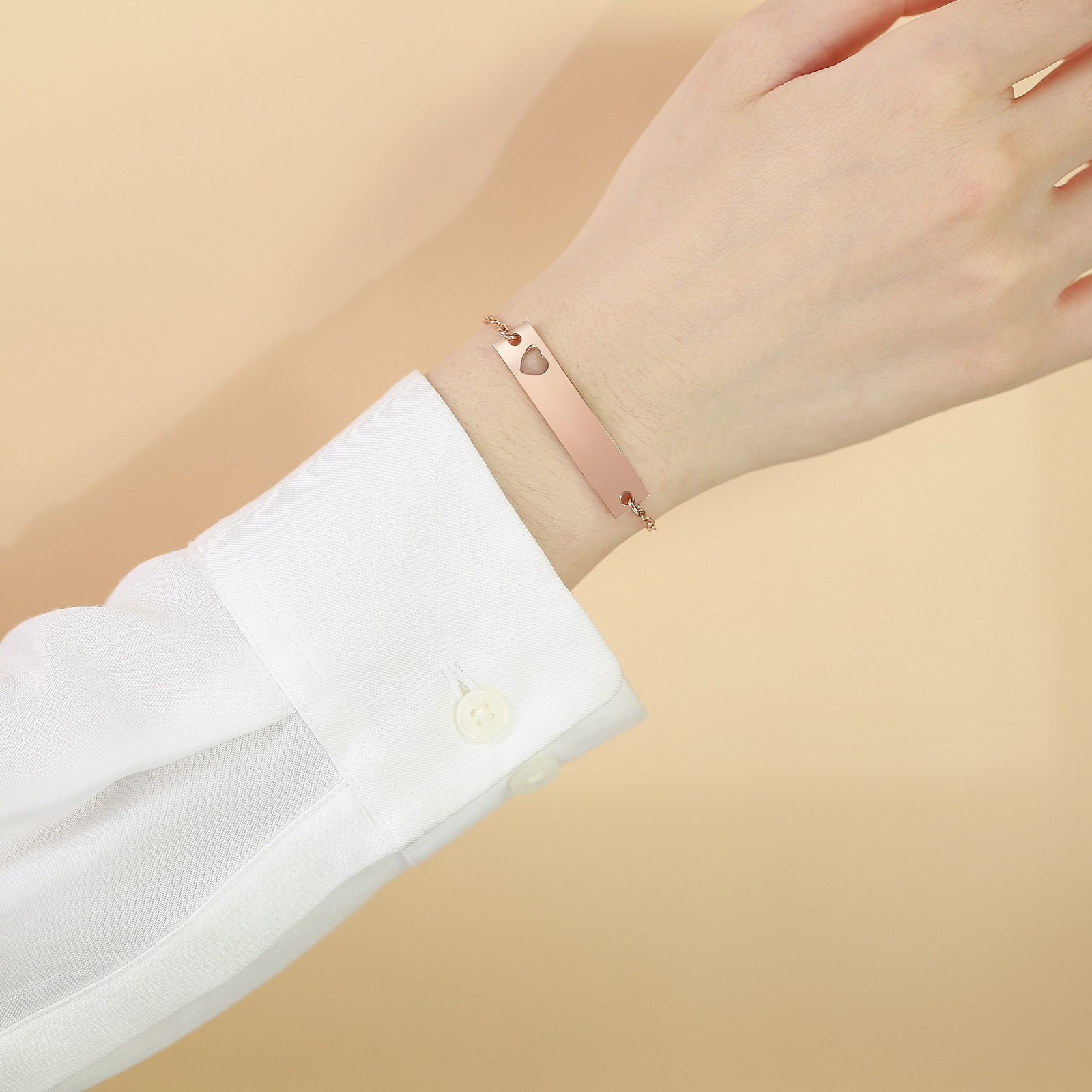 Fashion Heart Shape Stainless Steel Plating Bracelets 1 Piece