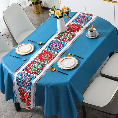 A round tablecloth made of waterproof, oilproof, and heat-resistant PVC, suitable for tables, dining tables, and tea tables, with one piece for wholesale.