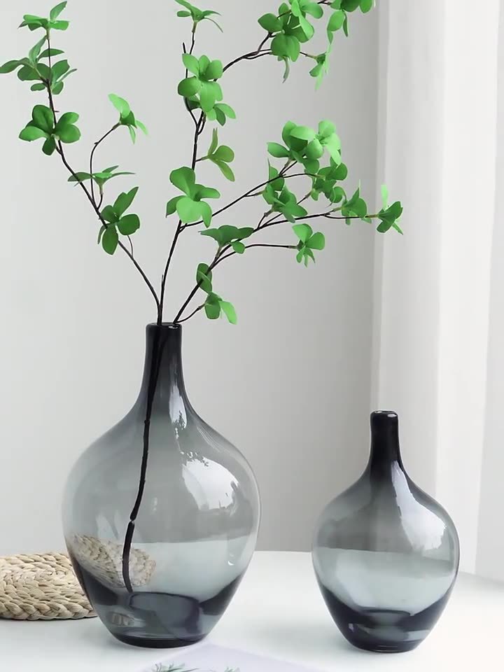廠家直供簡約大肚子玻璃花瓶 簡約輕奢客廳桌面高級感插花擺件