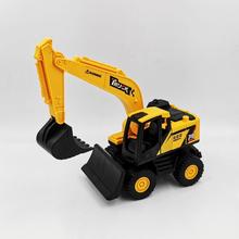新小型娃娃汽車車手推工程車黃色變形旋轉卡通玩具挖土挖掘機批發