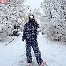 R9TSnowgen2024新款升级字母滑雪服防风防水保暖冲锋衣升级男女套