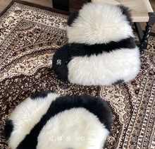 熊貓坐墊屁屁墊純色羊羔毛地上坐椅墊可愛網紅小紅書PP墊網紅抱枕