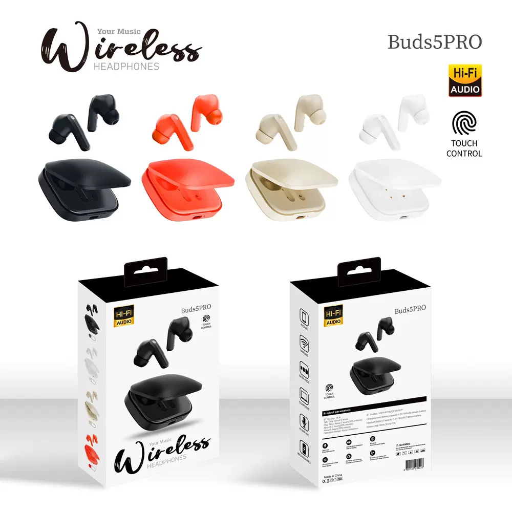 魁音Buds5pro跨境私模游戏蓝牙耳机触控真无线低延迟入耳TWS工厂