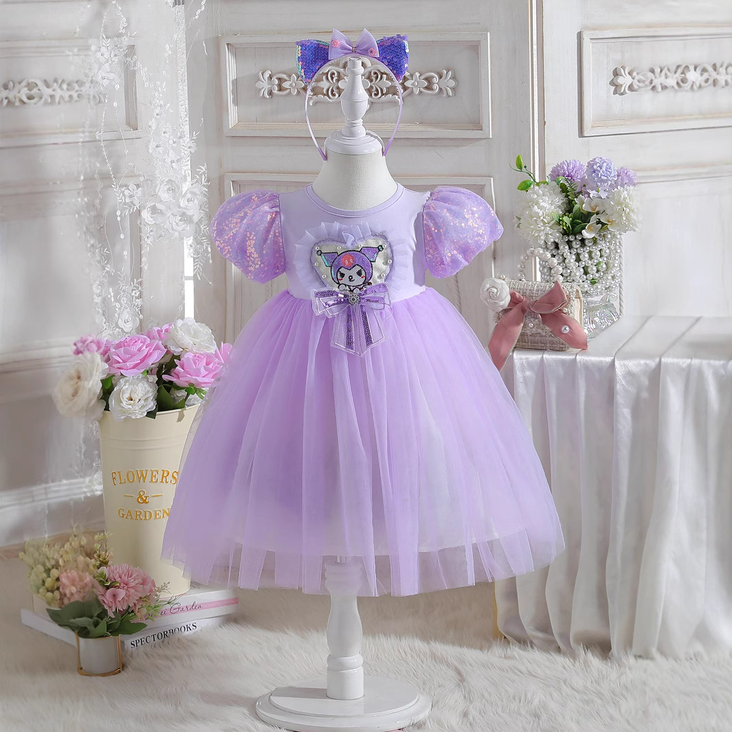 Girls Dress Summer 2025 New Girl Baby Summer Dress Children Princess Dress Thin Kuromi Gauze Dress