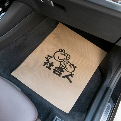 Cowhide Foot Mat Paper for Car: Universal Foot Pad - enlarged-4253-khaki-color-socialite-50-sheets
