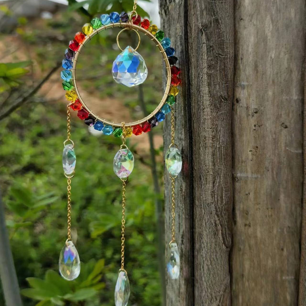 Amazon Venta caliente Arco Iris Sol cristal colgante Rainbowmaker cristal Sol catcher Wind CHIMES
