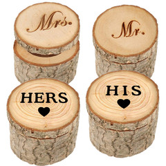 木製リングボックスhershis印字ボックスmr mrst結婚祝いクリエイティブ手作りdiyプレゼント工芸品