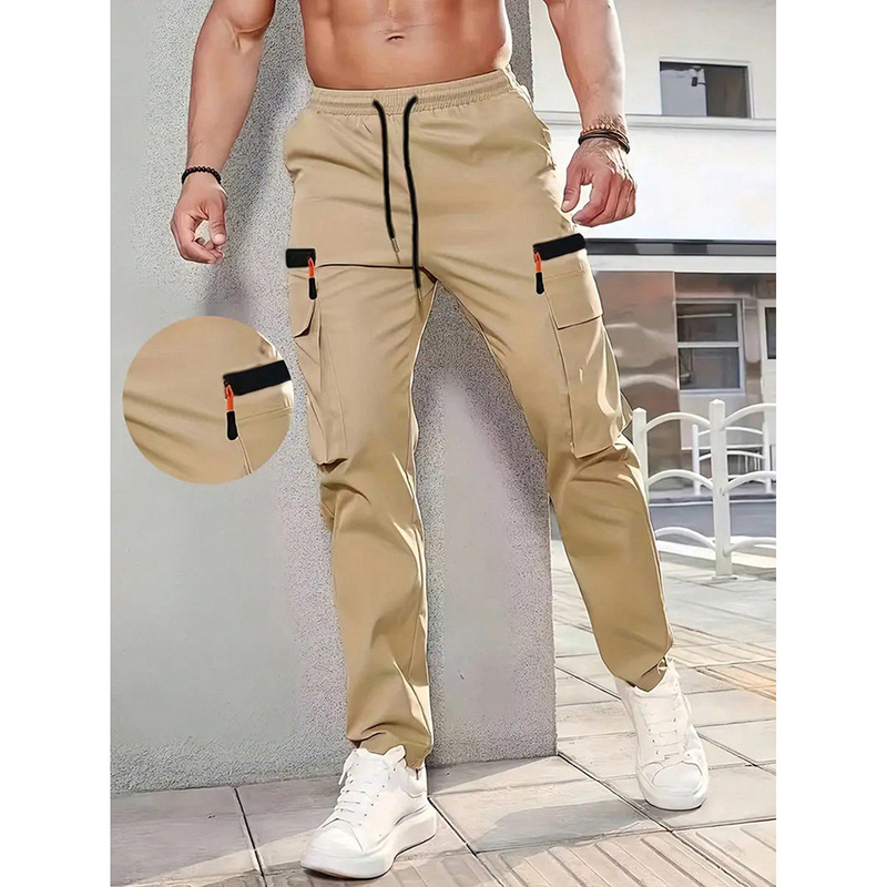 2025 新しいメンズカジュアルパンツ春と秋のクロスボーダー Amazon AliExpress 外国貿易ホット販売ルーズ作業服ロングパンツ|undefined