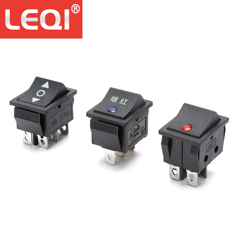 船型开关KCD4 六脚三档双复位 双向箭头 正反转开翘板关 31X25mm