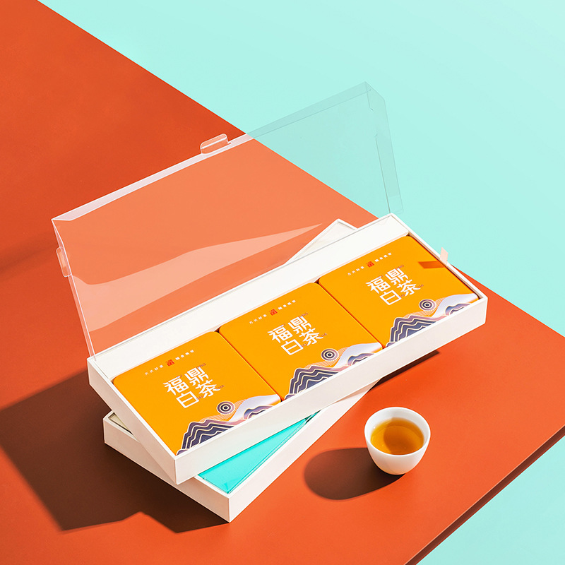 便携随身茶叶包装普洱白茶牡丹饼干茶银针小方片铁盒白色空礼盒装