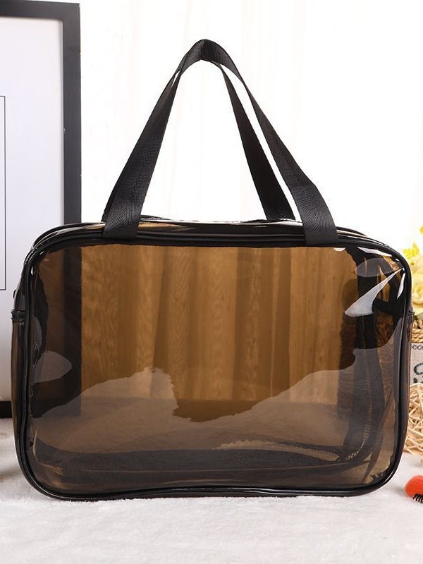 Bolsa de maquillaje de PVC transparente sin logotipo separación seca y húmeda de gran capacidad portátil impermeable almacenamiento de lavado bolsa de almacenamiento de natación image 2