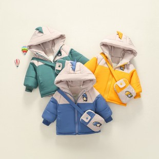 Baby cotton-padded jacket winter new boys' coat thickened western style girls' cotton-padded jacket children's cotton-padded jacket fleece-lined 0-4