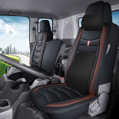 Light Trucks, Medium Trucks, and Heavy-Duty: Universal seat cover - coffee-color-memory-version-a-set-of-three-person-passenger-seats