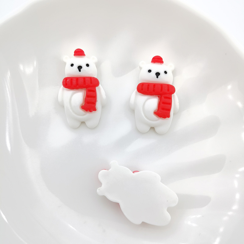 Navidad serie muñeco de nieve dibujos animados resina accesorios diy material horquilla cabeza cuerda agua parche caja del teléfono decoración