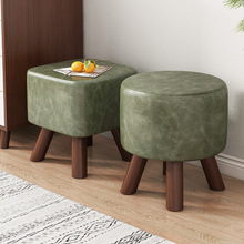 北歐實木小凳子家用可愛小矮凳布藝時尚創意小圓凳子小椅子換鞋凳