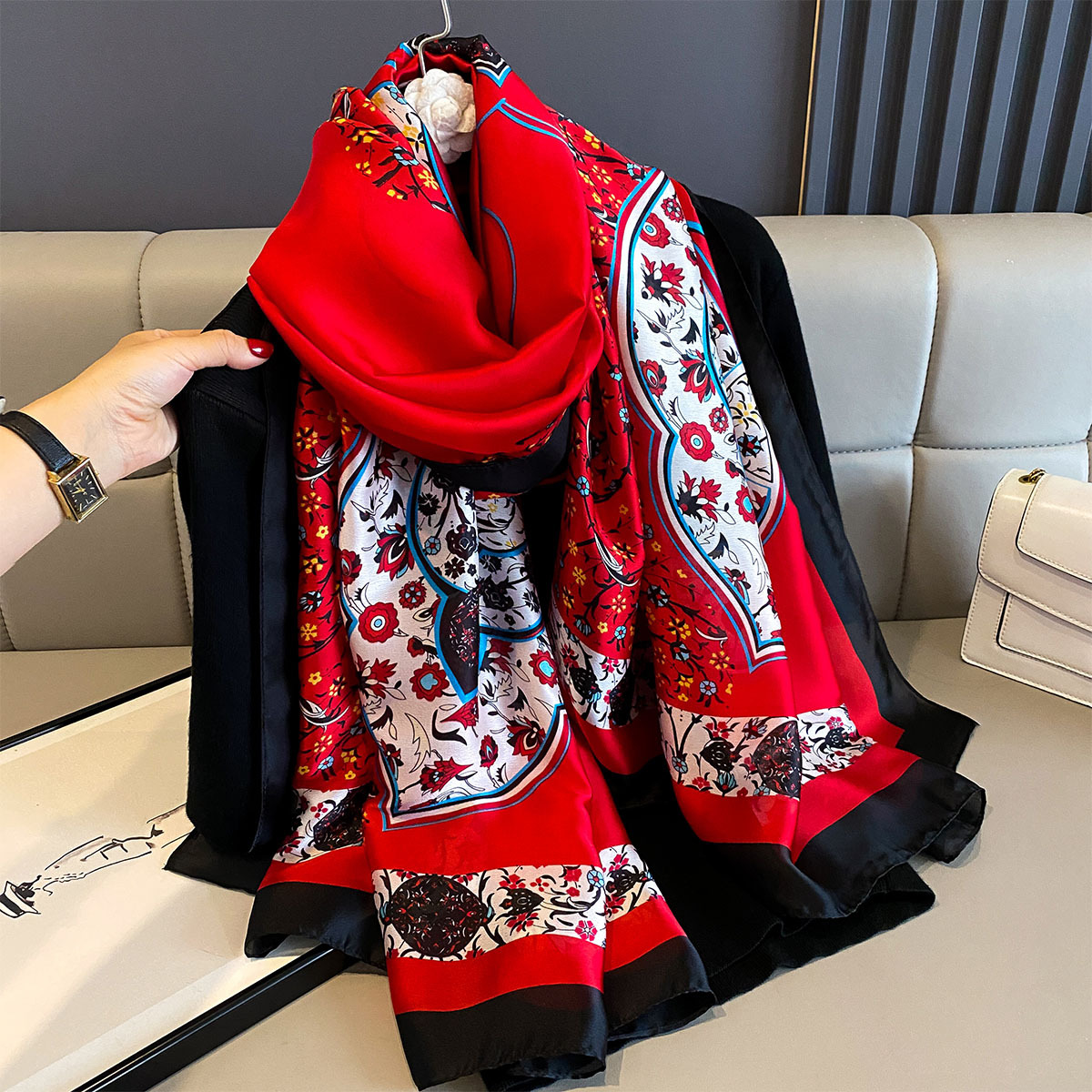 Sciarpa in cashmere da donna lussuosa calda invernale morbida_voghion.com